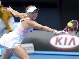 Foto de archivo de Caroline Wozniacki que sigue al frente de la clasificación mundial del tenis femenil. AP  /