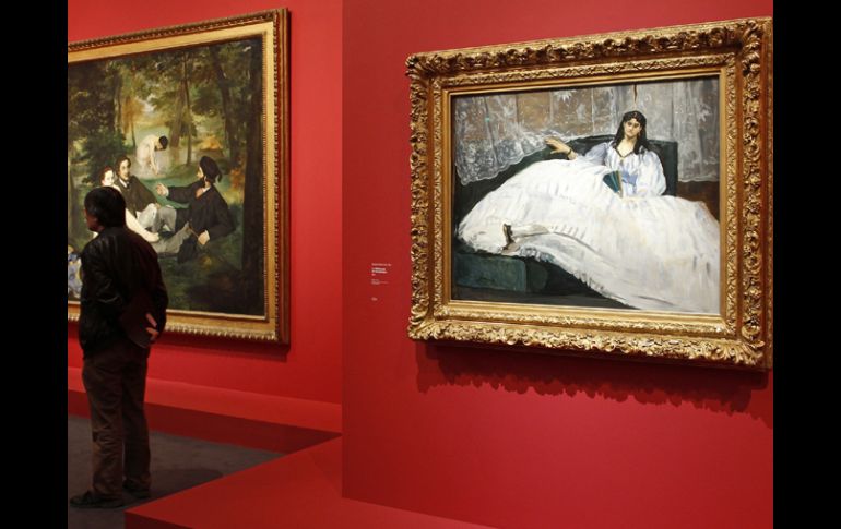 En la imágen se observa la pintura ''Maitresse de Baudelaire'' que forma parte de la exposición del artista. REUTERS  /