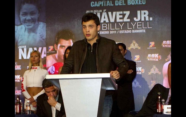 El boxeador mexicano Julio César Chávez Jr, en la conferencia de prensa del evento Sinaloa, Capital del Boxeo. MEXSPORT  /