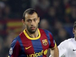 El centrocampista, Javier Mascherano, durante el partido. EFE  /