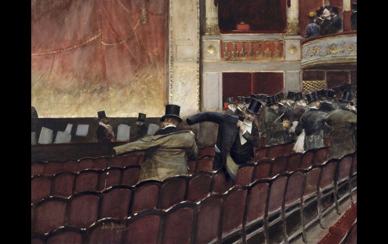 En la imagen se observa la pintura ''La sortie de théâtre'' (La salida del teatro), de Jean Béraud que será parte de la muestra. EFE  /