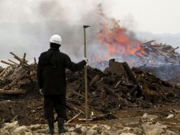 Un trabajador vio fuego en el edificio cercano al reactor número 4. ARCHIVO  /