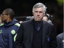 Carlo Ancelotti tras la eliminación de su equipo por parte del ManU de la Champions League. AP  /