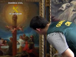 Las dos obras que se recuperaron fueron La aparición de la Virgen del Pilar, de Goya, y La Anunciación, de El Greco. AFP  /