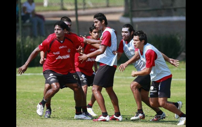 Los jugadores del Atlas en una sesión de entrenamientos. MEXSPORT  /