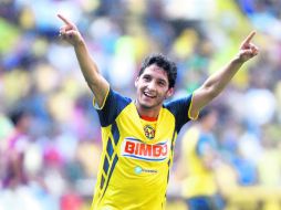 El volante americanista, Ángel Reyna, se colocó como líder del goleo individual con 11 tantos. MEXPORT  /