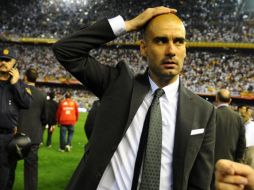 Joseph Guardiola durante el partido ante Real Madrid en la final de la Copa Rey. AP  /