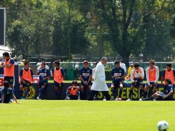 Los jugadores del América se preparan bajo el entrenamiento. MEXSPORT  /