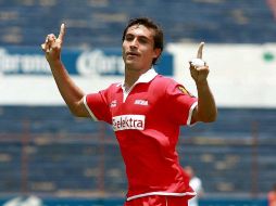 Bernardo Sainz de Atlante UTN celebra el gol en el partido celebrado hoy ante Estudiantes Altamira. MEXSPORT  /