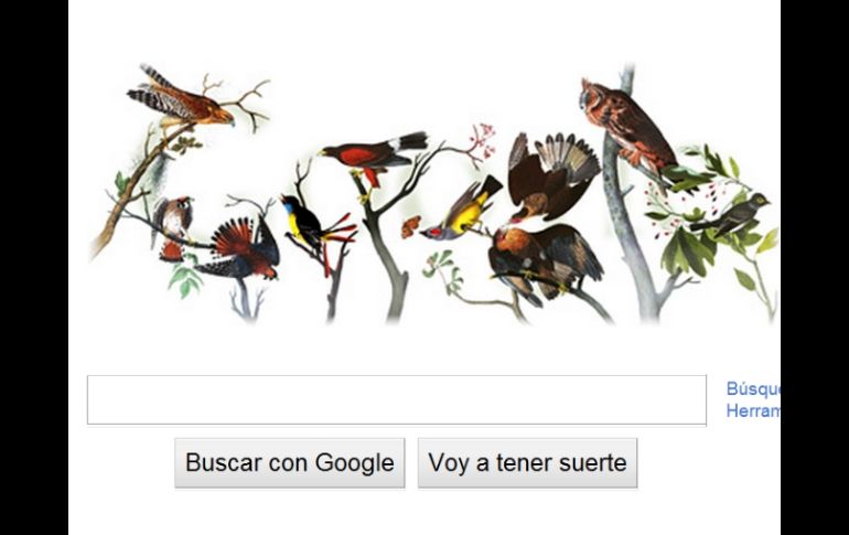 La imagen del buscador muestra diversas aves formando la palabra Google. ESPECIAL  /