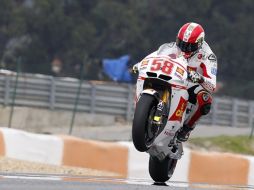 Marco Simoncelli, a toda velocidad a bordo de su Honda, fue el más veloz. AP  /