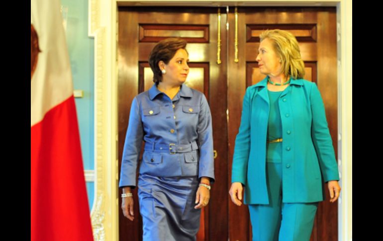 Hillary Clinton, secretaria de Estado de Estados Unidos y Patricia Espinosa, secretaria de Relaciones Exteriores de Mexico. NTX  /