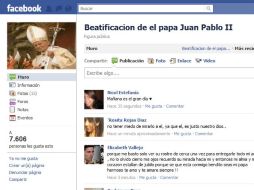 Más de tres mil personas dieron 'me gusta' a la sitio del Papa.FACEBOOK.COM  /