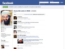 En la fotografía se observa una imagen del sitio en Facebook ''Osama Bin Laden is DEAD''. ESPECIAL  /