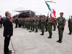 En Puebla, Felipe Calderón también estuvo para la ceremonia conmemorativa de la Batalla del 5 de Mayo. EL UNIVERSAL  /