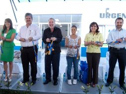 Aspecto del corte de listón en el acto de apertura del Hospital Materno Infantil en Ocotlán, presidido por Emilio González. ESPECIAL  /