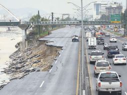 500 metros de la Avenida Constitución en Monterrey desaparecieron por efectos del huracán Alex, en junio del año pasado. NTX  /