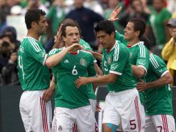 La Selección mexicana durante juego amistoso ante Paraguay. MEXSPORT  /