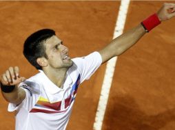 Novak Djokovic celebra su victoria en el Masters  1000 de Roma donde superó a Nadal. REUTERS  /