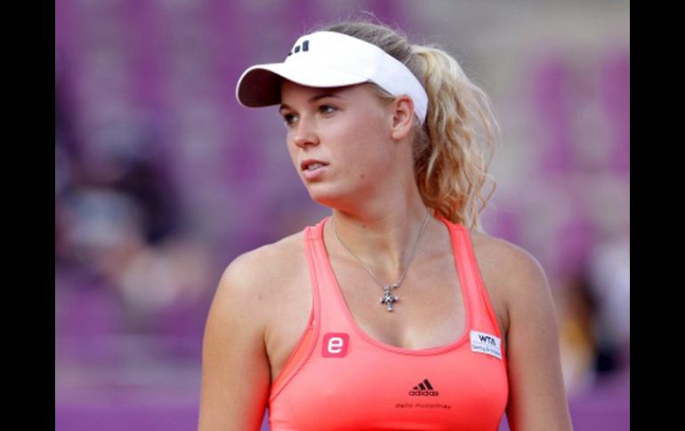 Caroline Wozniacki, durante el encuentro ante la estadounidense Varvara Lepchenko. EFE  /