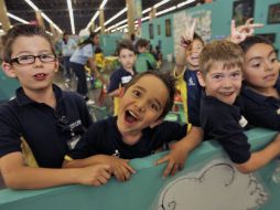 Los niños de la escuela primaria John F. Kennedy, desde temprano salieron de sus planteles educativos para trasladarse a la Expo.SNÚÑEZ  /