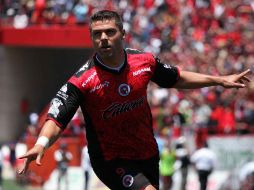 Mauro Gerk de Tijuana celebra tras marcar gol ante Irapuato. MEXSPORT  /