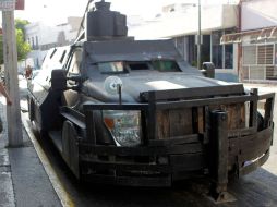 Elementos de la SSPEJ aseguraron en una brecha de Mezquitic un camión abandonado con blindaje hechizo. A. GARCÍA  /