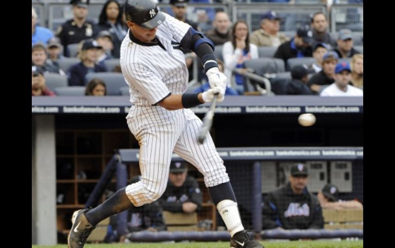 El antesalista Alex Rodríguez se encargó de poner números finales a la pizarra, en el duelo ante los Mets. AP  /