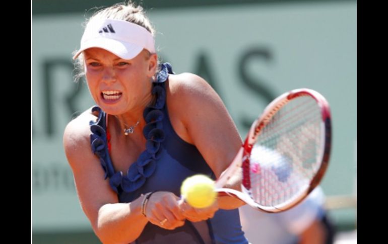 Caroline Wozniacki durante la segunda ronda del torneo. EFE  /