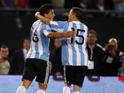 Sergio Agüero en una imagen de archivo festejando una anotación de la Selección argentina. MEXSPORT  /