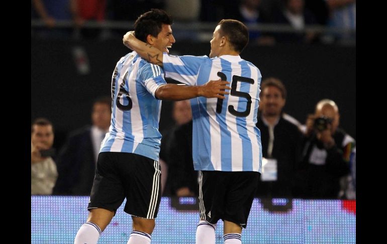 Sergio Agüero en una imagen de archivo festejando una anotación de la Selección argentina. MEXSPORT  /