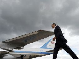 Tras la clausura del encuentro en Francia, el presidente de Estados Unidos, Barack Obama, a bordo el Air Force One rumbo a Polonia. AFP  /