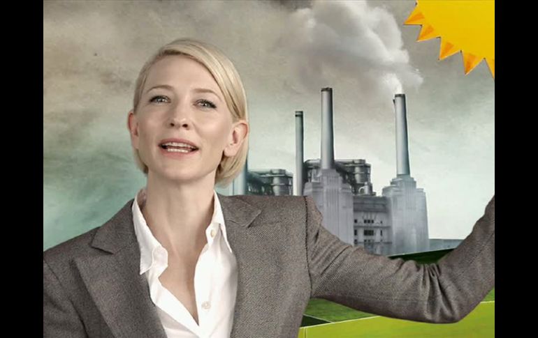 Blanchett aparece en un anuncio de televisión para apoyar un impuesto sobre el carbono propuesto. AP  /