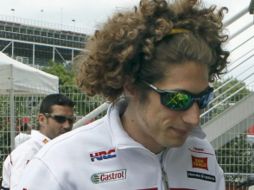 El piloto italiano Marco Simoncelli ya se encuentra en Montmeló para disputar la carrera de Moto GP. EFE  /