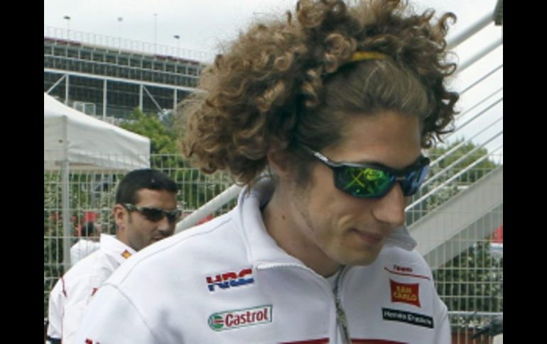 El piloto italiano Marco Simoncelli ya se encuentra en Montmeló para disputar la carrera de Moto GP. EFE  /