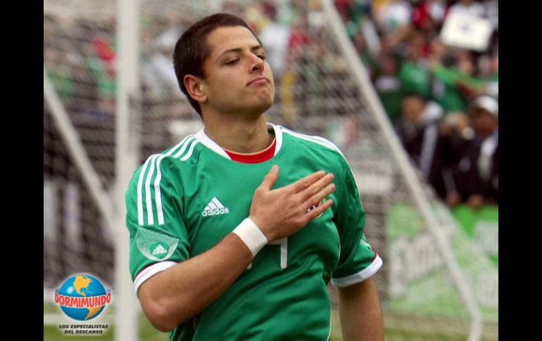 Javier Hernández en el duelo amistoso de México ante Paraguay disputado en el pasado mes de marzo. MEXSPORT  /