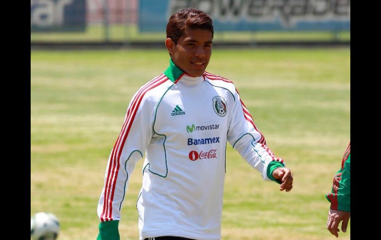 Jonathan dos Santos durante una sesión de entrenamiento con la Selección Mexicana Sub-22. MEXSPORT  /