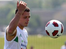 Javier Hernández se prepara para debutar en la Copa Oro 2011 el domingo ante el Salvador. MEXSPORT  /