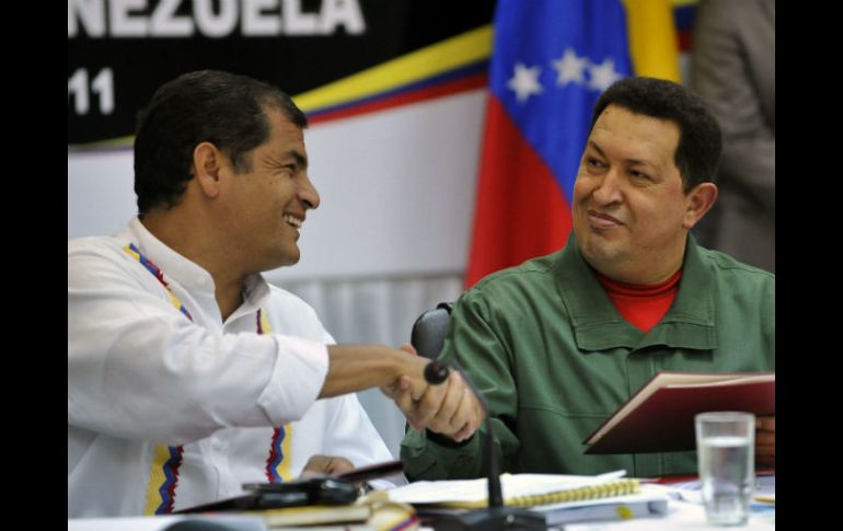 Chávez y Correa celebraron su noveno encuentro bilateral desde 2007. AFP  /