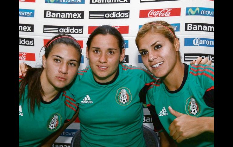 Nayelli Rangel, Érika Vanegas y Marlene Sandoval están ilusionadas por disputar la Copa del Mundo. MEXSPORT  /