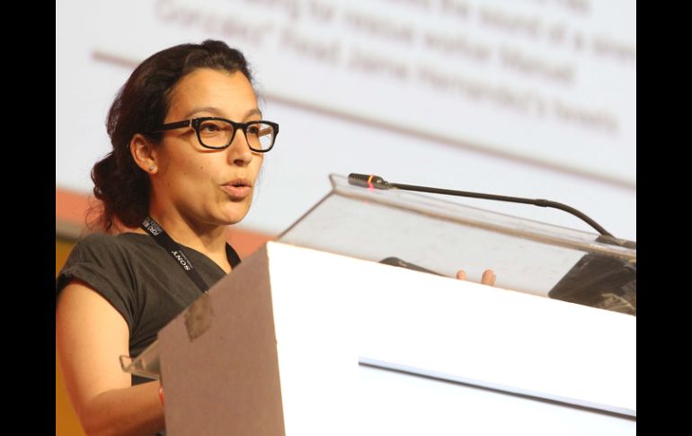 Nathalie Malinarich, de la BBC, participó en una de las mesas de discusión del Foro Mundial de Medios Públicos. A. CAMACHO  /