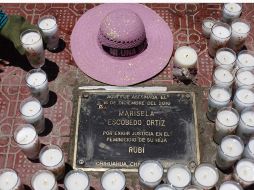 Placa en honor de la activista Marisela Escobedo Ortiz, ejecutada cuando exigía justicia por la muerte de su hija Rubí Frayre. REUTERS  /