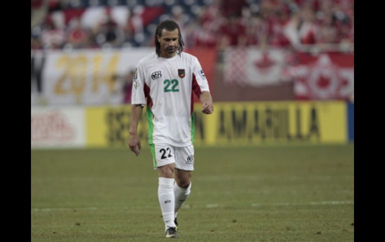 El jugador de la selección de Guadalupe, Mickael Tacalfred fue expulsado en el pasado duelo ante Panamá. EFE  /