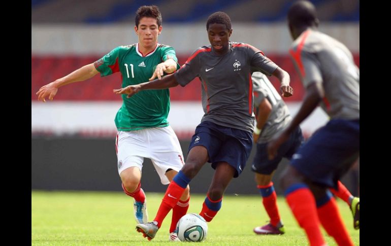 Marco Antonio Bueno de la Selección Mexicana Sub-17 en el partido amistoso ante Francia. MEXSPORT  /