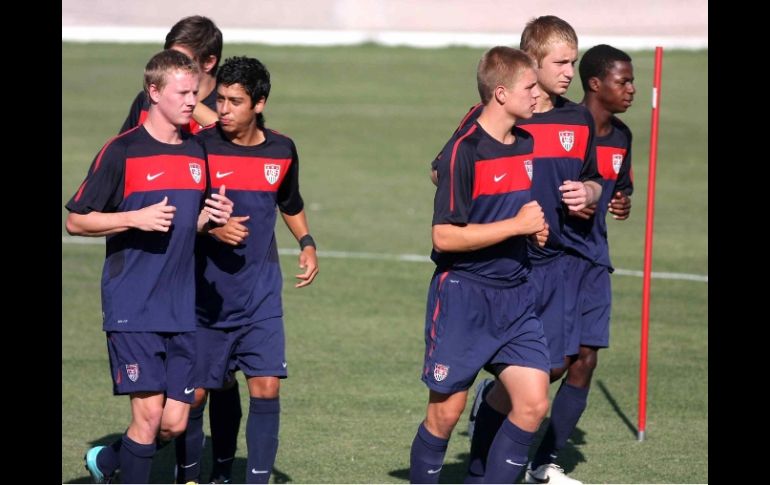 Jugadores de la Selección Sub-17 de Estados Unidos durante su entrenamiento en Torreón.MEXSPORT  /