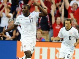 Jozy Altidore celebrando el gol contra la Selección de Guadalupe. MEXSPORT  /