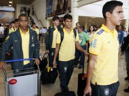 Los jugadores de la Selección Sub-17 de Brasil arribando a la Ciudad de Guadalajara.EFE  /