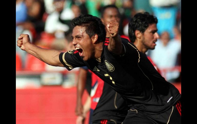 Javier cortés celebrando el primer gol. MEXSPORT  /