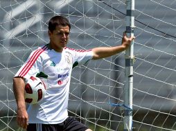 'Chicharito' durante entrenamiento en la Copa Oro.MEXSPORT  /