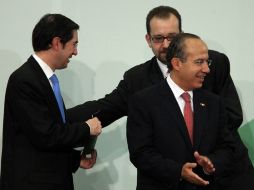 El Presidente Felipe Calderón durante el anuncio en la residencia oficial de Los Pinos. EL UNIVERSAL  /